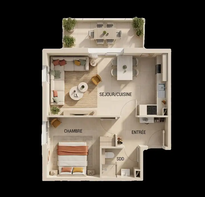 Plan de l'appartement T2