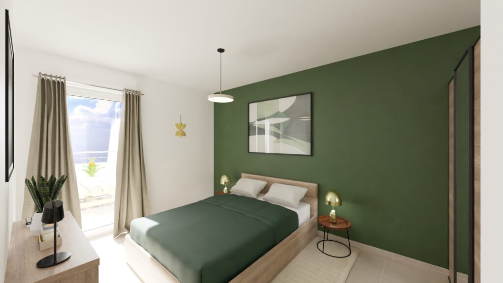 Chambre d'un appartement T2 neuf à Porticcio — Résidence du Fort