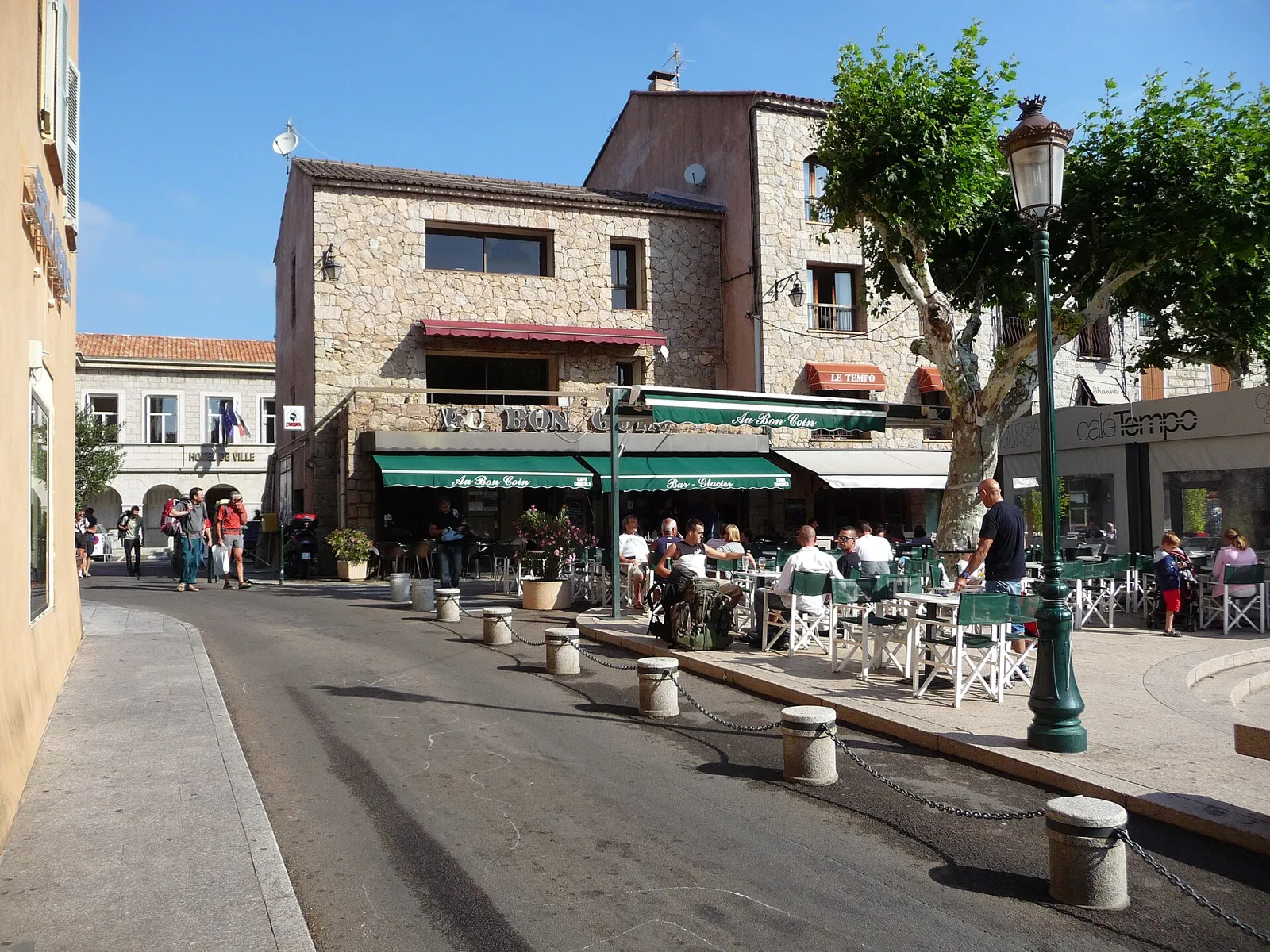 The lively Place de la République in Porto-Vecchio town centre