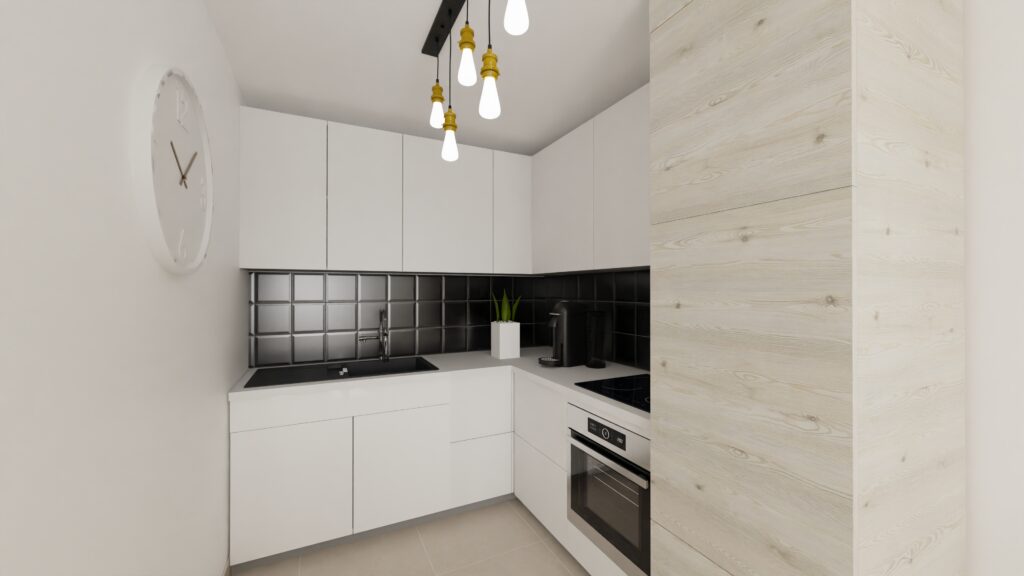 Cuisine équipée d'un appartement T2 neuf à Porticcio — Résidence du Fort