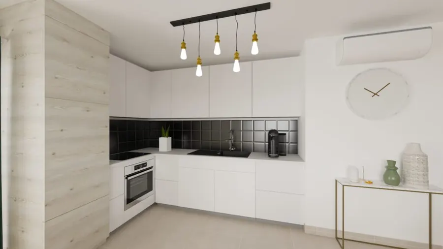 Cuisine équipée d'un appartement T3 neuf à Porticcio — Résidence du Fort